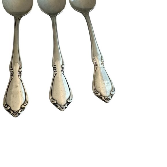 Oneidacraft Deluxe Stainless Flatware Set Chateau Floral 4 Tea Spoons Small Size - Picture 2 of 7
